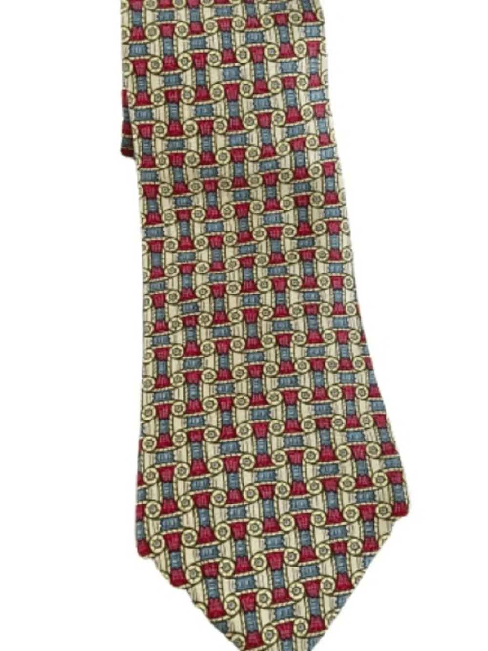 AUTHENTIC HERMES Mens Red Yellow Blue Neck Tie - Picture 2 of 6